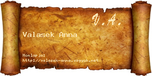Valasek Anna névjegykártya